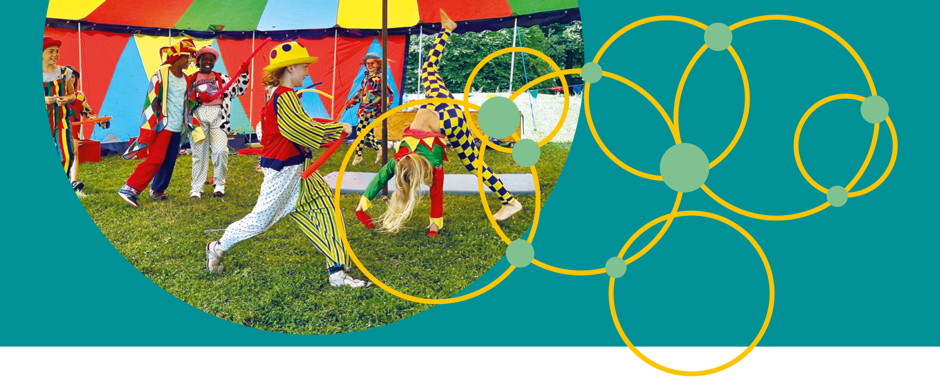 Kinder spielen im Zirkus Pumpernudl